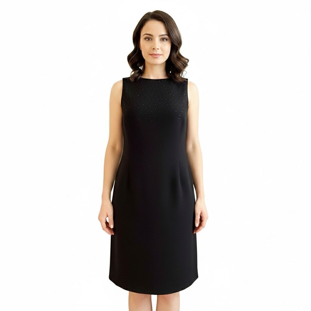 Jones New York Black Sleeveless Sheath Dress